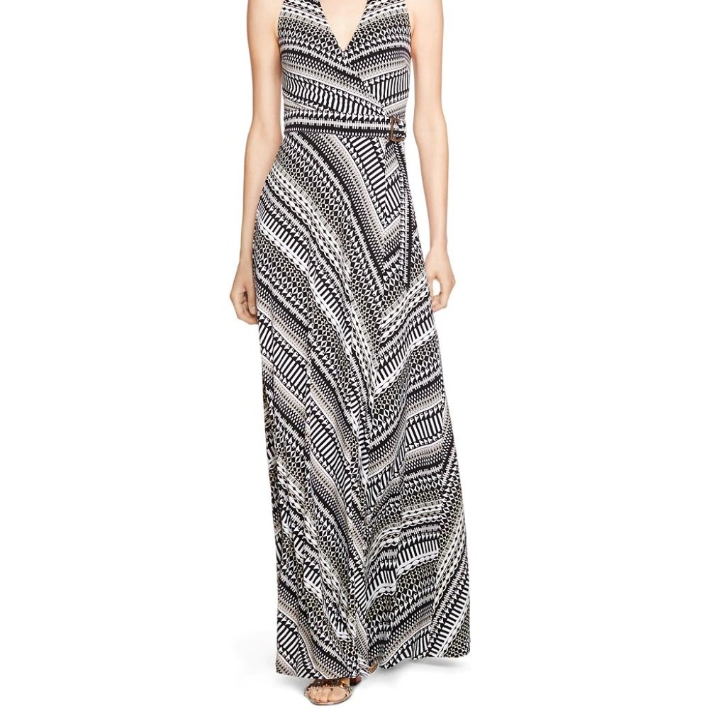 Halter Surplice Printed Maxi Dress Size 00